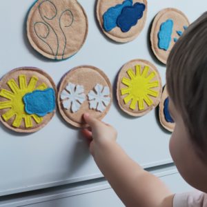 little-boy-showing-snowflake-on-the-fridge